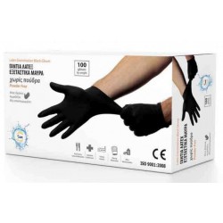Γάντια Μιας Χρήσης Latex Μαύρα 100τμχ XL