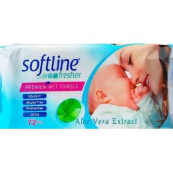 Softline Fresher Premium Μωρομάντηλα Με Aloe Vera 72τμχ